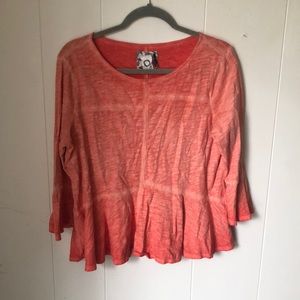 Anthropologie akemi + kin size M orange 3/4 sleeve shirt